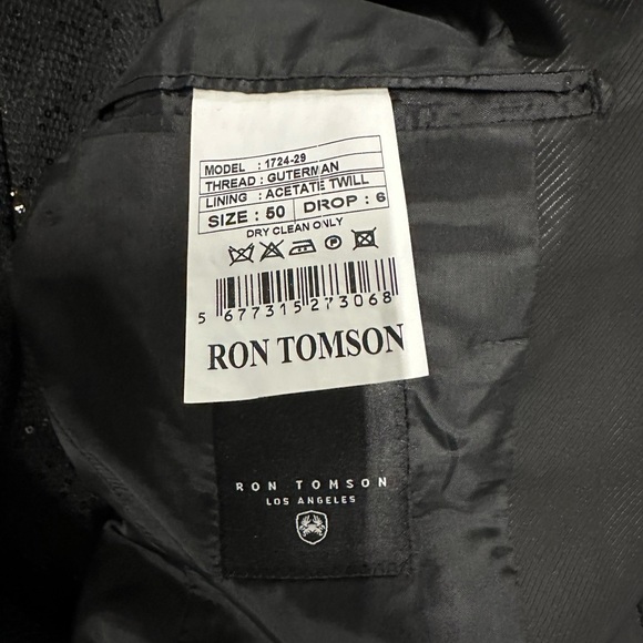 Black Sequin Shawl Collar Blazer - Designer - Picture 4 of 7